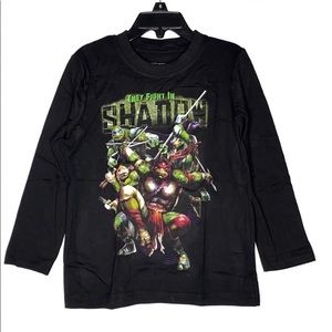 TMNT Graphic Black Long Sleeves Shirt Size 4 Boy